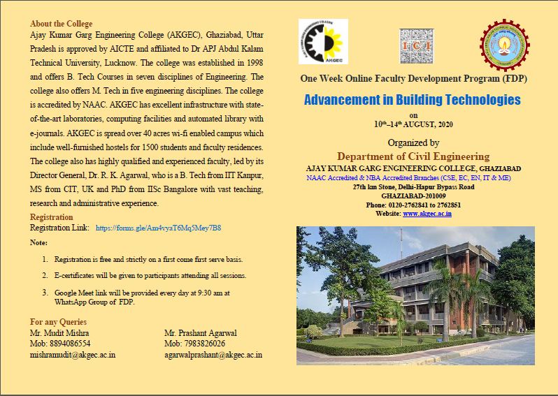 FDP on Advancement in Building Technologies