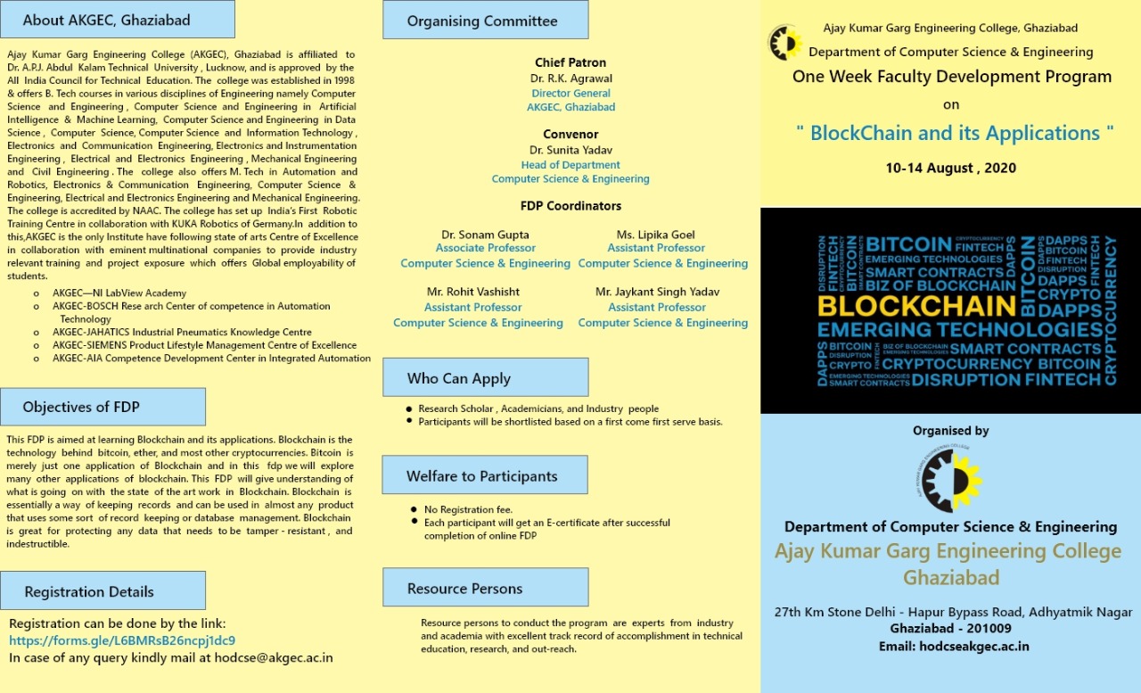 FDP on Blockchain and its Application