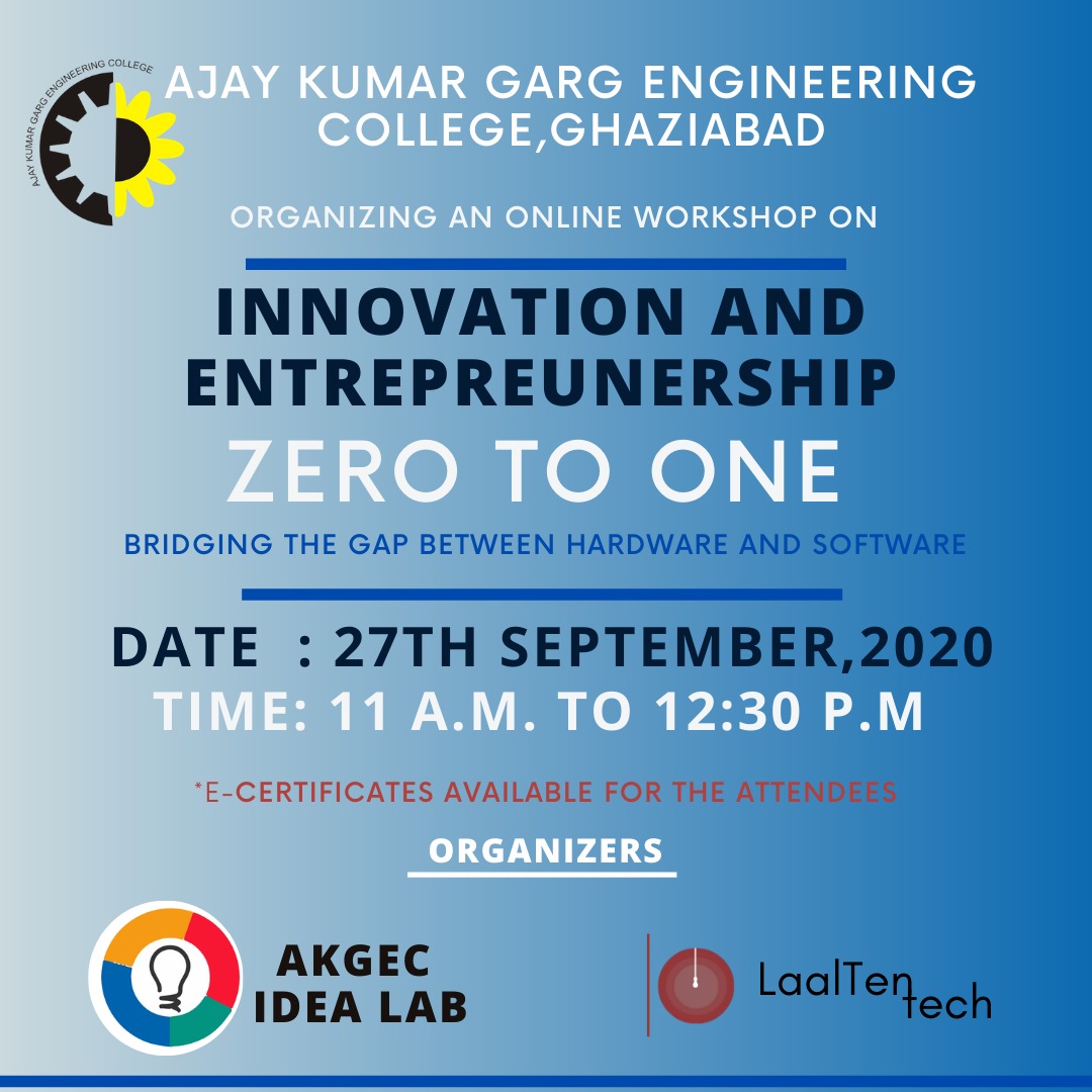 Online Workshop on Innovation and Entrepreunership